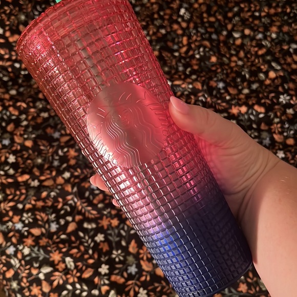 Starbucks 🍉 NEW Summer 2 ‘Watermelon’ Disco Grid Ombre Blue|Pink Venti Tumbler - Picture 1 of 6